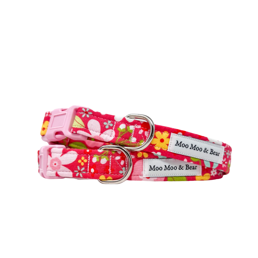 'BLOSSOM' DOG COLLAR IN ROSE PINK