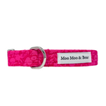 LIBERTY OF LONDON WILTSHIRE RASPBERRY COTTON DOG COLLAR AND OPTIONAL LEAD