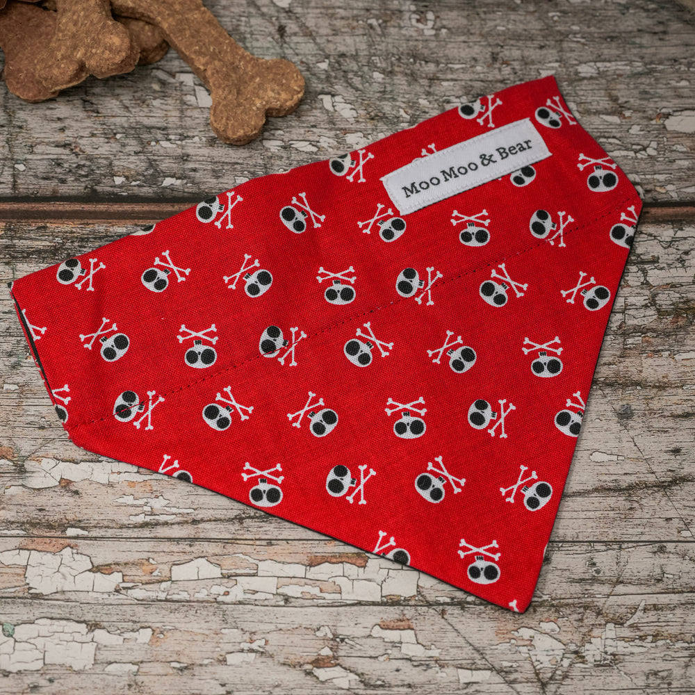 HALLOWEEN SKULL & CROSSBONES DOG BANDANA