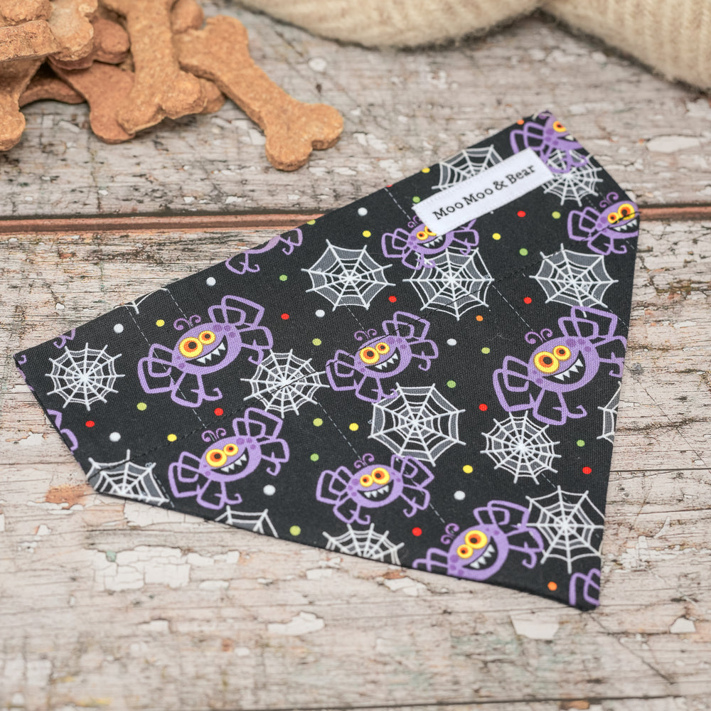 HALLOWEEN SPIDER WEB DOG BANDANA