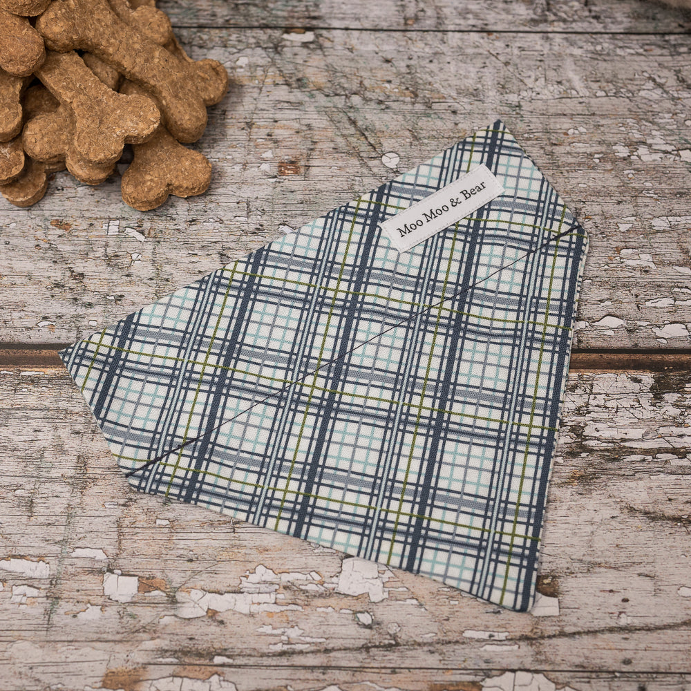 'SHORE PLAID' DOG BANDANA