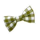 'GINGHAM' SAGE GREEN DOG BOW TIE