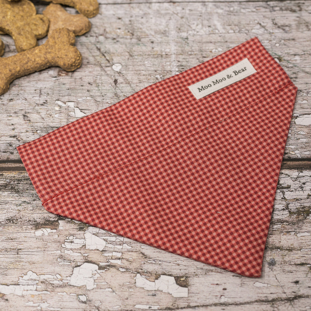 'PETITE GINGHAM APPLE RED' DOG BANDANA