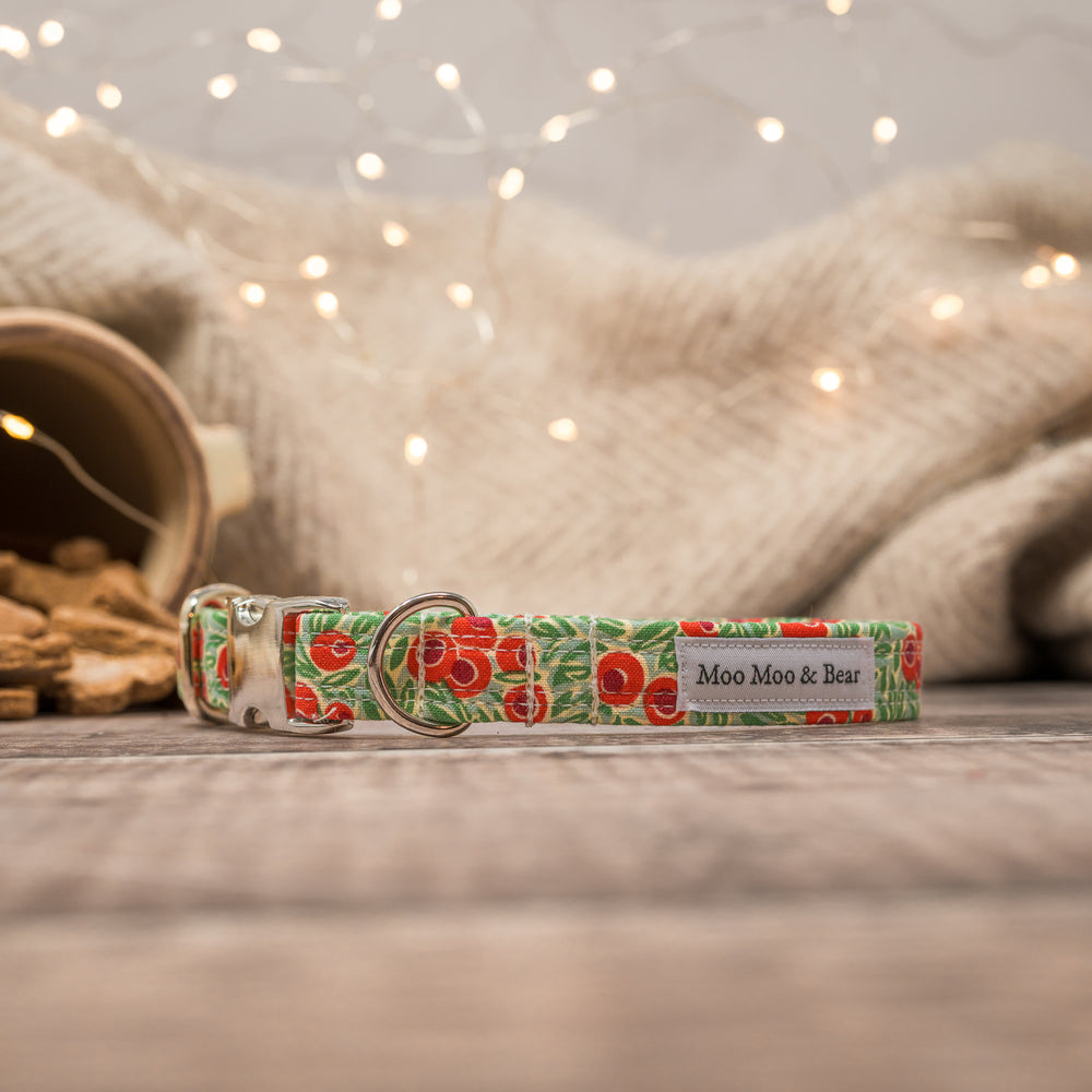 LIBERTY YEW BERRY DOG COLLAR AND OPTIONAL LEAD