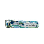 'FELLS AND PEAKS' DOG COLLAR AND OPTIONAL LEAD IN BLUE