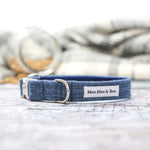 heritage tweed blue dog collar | Moo Moo & Bear