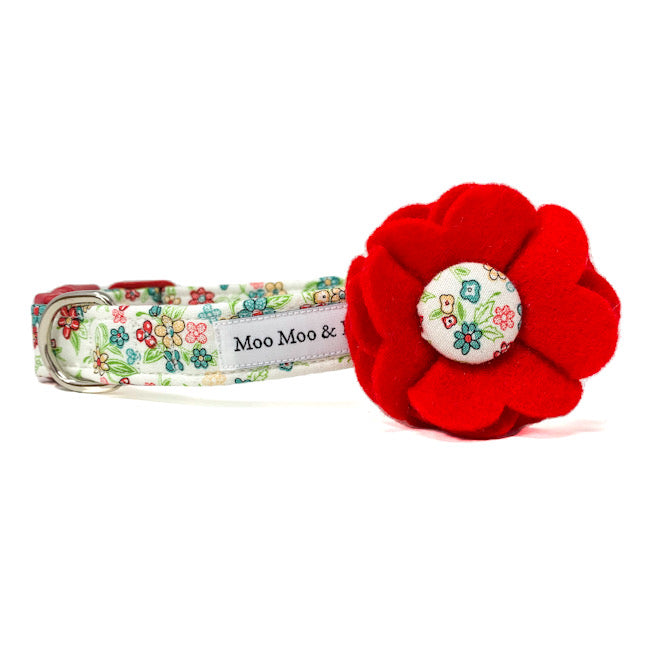 'KATY' DOG COLLAR FELT FLOWER