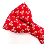 'JOLLY ROGER' DOG BOW TIE IN RED