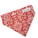 red lace pattern dog bandana