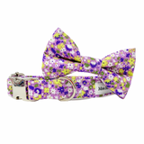 Liberty Bloomsbury Blossom Carnaby Lilac dog bow tie | Moo moo & bear