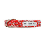 Liberty red floral dog collar handmade | Moo Moo & Bear