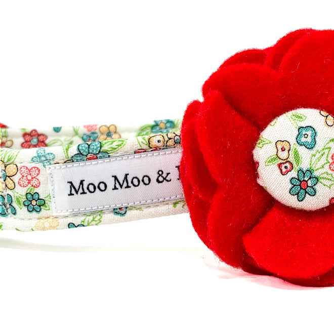 'KATY' DOG COLLAR FELT FLOWER