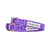 purple star print dog collar handmade | Moo Moo & Bear