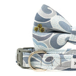 'FELLS AND PEAKS' DOG BOW TIE IN GREY