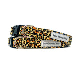 leopard print dog collar handmade | Moo moo & bear