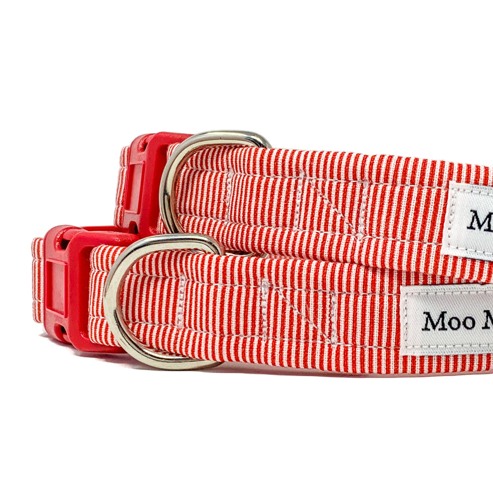 FESTIVE 'CANDY CANE' DOG COLLAR AND OPTIONAL LEAD