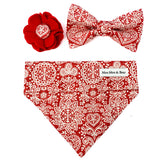 'LACE' DOG BANDANA IN RED