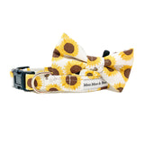 handmade sunflower dog bow tie collar accessory | Moo Moo & Bear