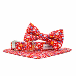 LIBERTY OF LONDON BLOOMSBURY BLOSSOM DOG BOW TIE IN RED