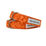 LIBERTY OF LONDON WILTSHIRE ORANGE COTTON DOG COLLAR AND OPTIONAL LEAD