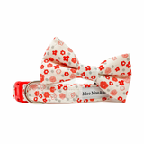 ditsy floral red dog collar bow tie | Moo Moo & Bear