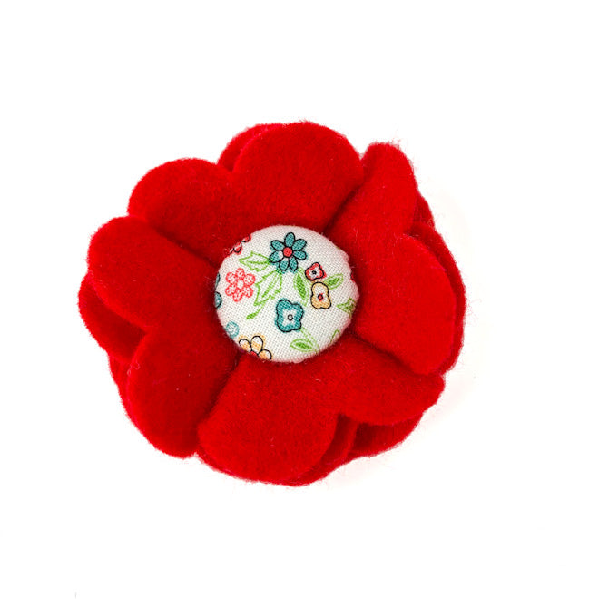 'KATY' DOG COLLAR FELT FLOWER