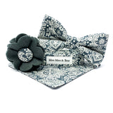 Scandi collection by Moo Moo & Bear, dog collar, bandana, collar flower  and bow tie