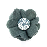Grey felt Scandi dog collar flower accessory