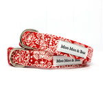 'LACE' FELT DOG COLLAR FLOWER IN RED
