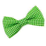 'GINGHAM' DOG BOW TIE IN APPLE GREEN