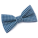 'GINGHAM' DOG BOW TIE IN NAVY BLUE