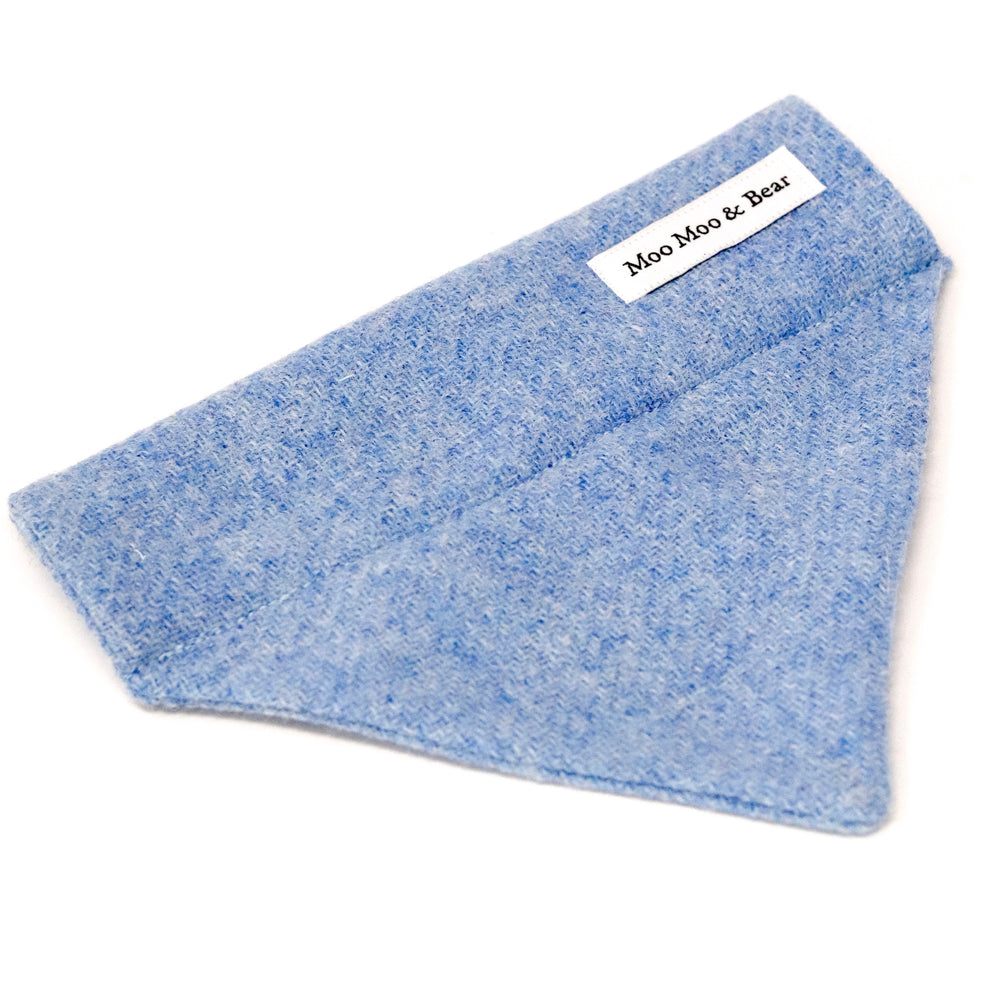 handmade tweed dog bandana in blue