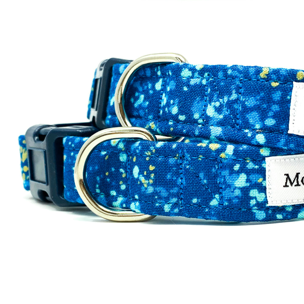 'POP' DOG COLLAR AND OPTIONAL LEAD IN BLUE