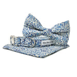 LIBERTY OF LONDON KATIE AND MILLIE BLUE TONE DOG BOW TIE