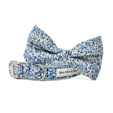 LIBERTY OF LONDON KATIE AND MILLIE BLUE TONE DOG COLLAR FLOWER