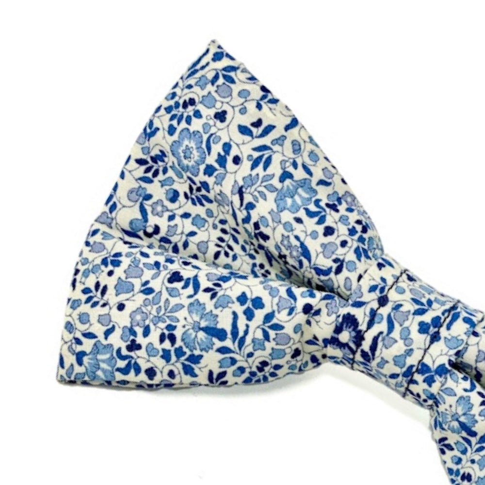 LIBERTY OF LONDON KATIE AND MILLIE BLUE TONE DOG BOW TIE