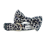 mono leopard print dog bow tie | Moo Moo & Bear