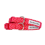 red ditsy floral dog collar