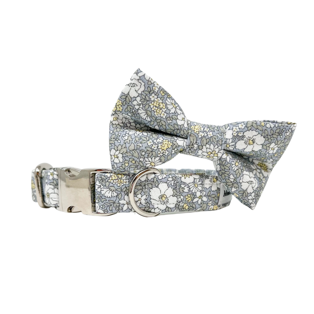 grey arley blossom liberty dog bow tie