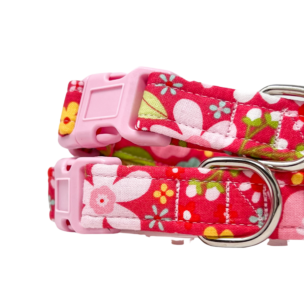 'BLOSSOM' DOG COLLAR IN ROSE PINK