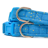 'SHIMMER' PEACOCK BLUE DOG COLLAR AND OPTIONAL LEAD